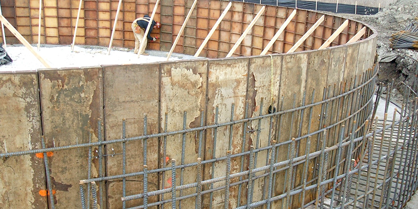 Taylorville Water Tank during construction