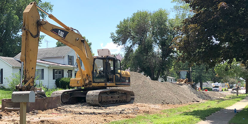 Dallas City storm sewer construction site