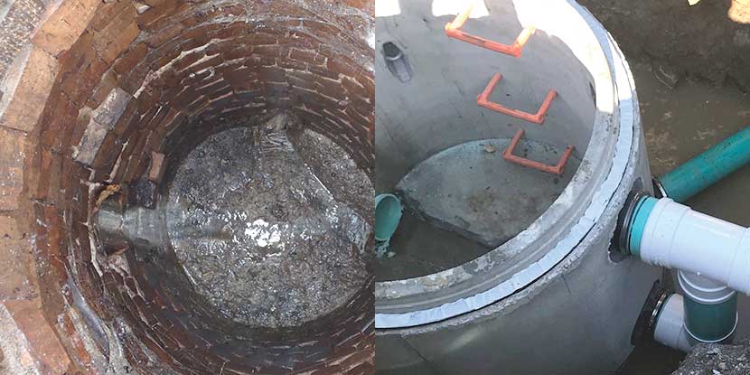 Dallas City Manhole before and after