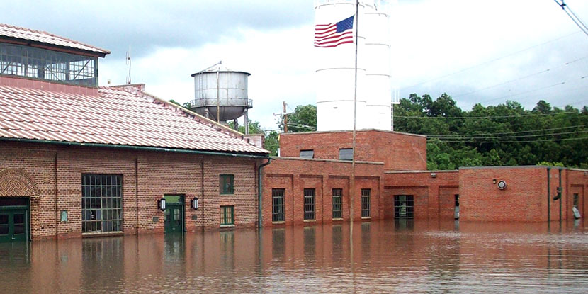 Flooded Water Treatment Plant